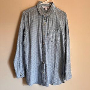 Old Navy Long Sleeve Blue Button Down Tunic Shirt,  Medium